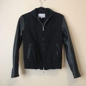 WESC Women’s Bomber Jacket w/ Faux Leather Sleeves